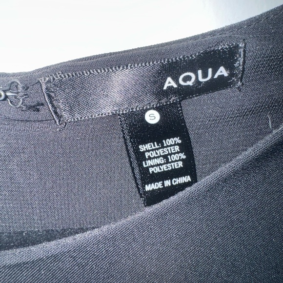 Aqua Black Long Sleeve Scalloped Dress - Picture 2 of 5